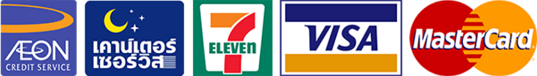 ช่องทางชำระเงิน AEON, Counter Service, 7-11, VISA, MasterCard